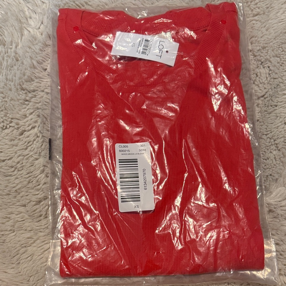 LOFT Vibrant Red Knit Top